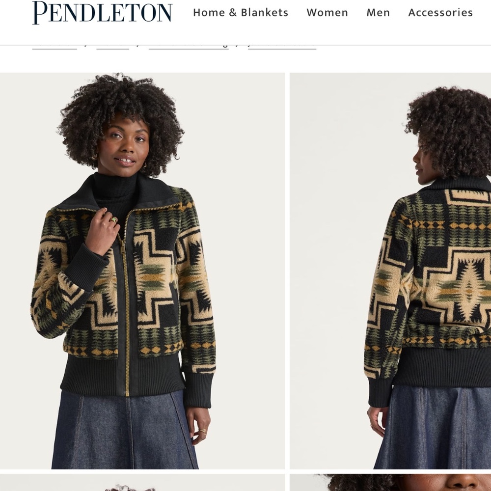 Women's Pendleton Harding Foxglove Fleece Bomber - Picture 4 of 5